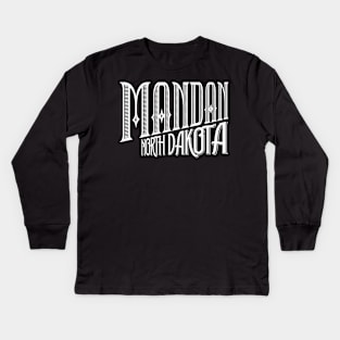 Vintage Mandan, ND Kids Long Sleeve T-Shirt